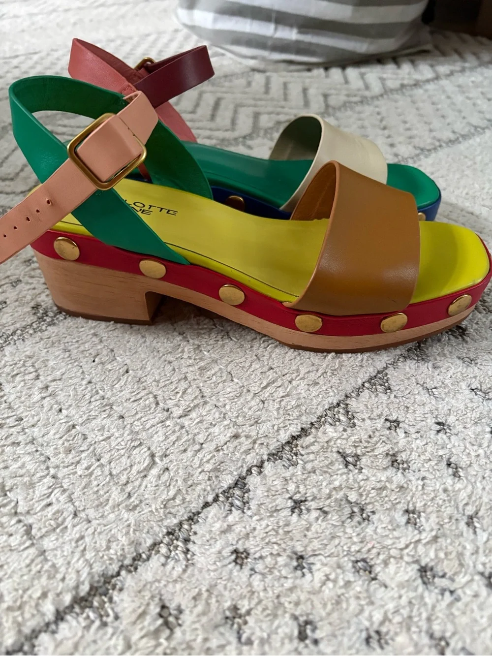 Charlotte Stone Allie Platform Sandals Size 8 Mutli Color